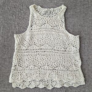 abercrombie kids Cream Crochet Top